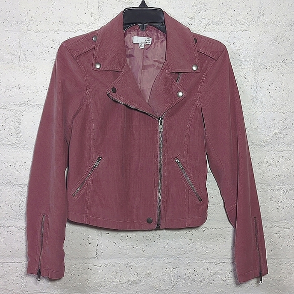 🩷 Pink Corduroy Moto Jacket - Picture 2 of 14